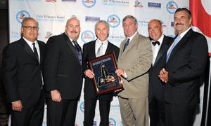 Peter Repovich, Paul Weber, Frank McCourt, District Attoney Steve Cooley, Arthur Kassel and Chief Charlie Beck